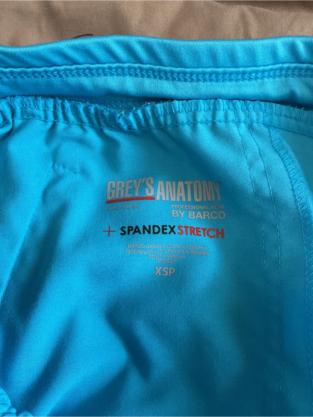 Grey's Anatomy pro wear Barco Teal Spandex Stretch Scrub bottoms size xs petite - Picture 5 of 12